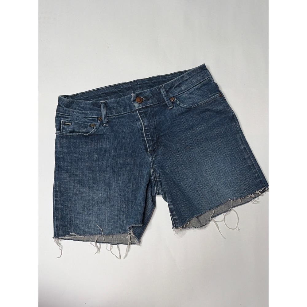 Joes Jeans Honey Naomi Raw Hem Denim Shorts Blue Curvy Fit Size 30  4/6